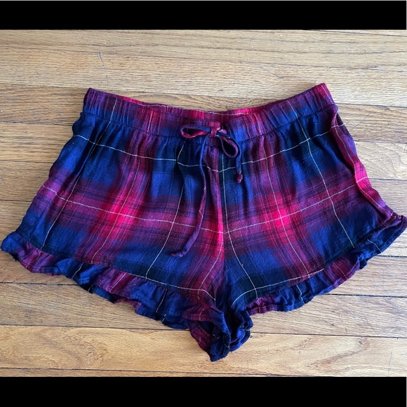 Anthropologie Pants - M New Anthropologie Cloth & Stone Ruffle Shorts Sleep Lounge Plaid Soft